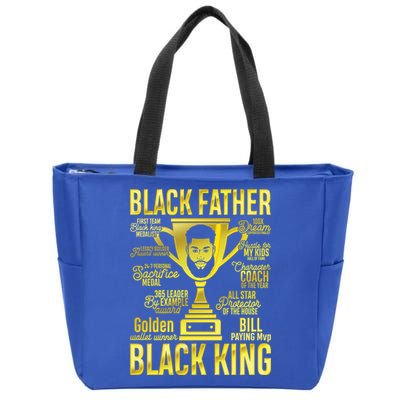 Black Father King Father's Day Juneteenth Black Dad Papa Gift Zip Tote Bag