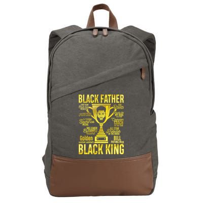 Black Father King Father's Day Juneteenth Black Dad Papa Gift Cotton Canvas Backpack