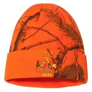 Bonne Fete Kweyol Happy Jounen Kweyol Day Saint Lucia Creole Kati Licensed 12" Camo Beanie