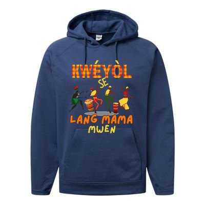 Bonne Fete Kweyol Happy Jounen Kweyol Day Saint Lucia Creole Performance Fleece Hoodie