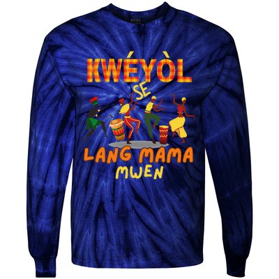 Bonne Fete Kweyol Happy Jounen Kweyol Day Saint Lucia Creole Tie-Dye Long Sleeve Shirt