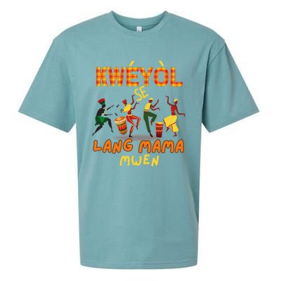 Bonne Fete Kweyol Happy Jounen Kweyol Day Saint Lucia Creole Sueded Cloud Jersey T-Shirt