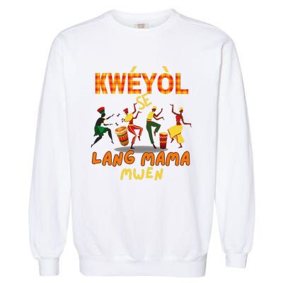 Bonne Fete Kweyol Happy Jounen Kweyol Day Saint Lucia Creole Garment-Dyed Sweatshirt