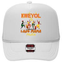 Bonne Fete Kweyol Happy Jounen Kweyol Day Saint Lucia Creole High Crown Mesh Back Trucker Hat