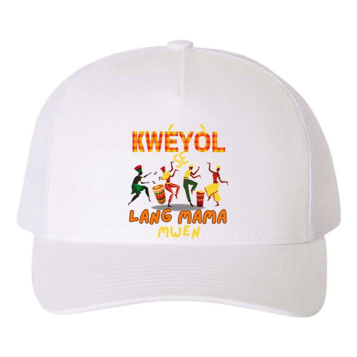 Bonne Fete Kweyol Happy Jounen Kweyol Day Saint Lucia Creole Yupoong Adult 5-Panel Trucker Hat