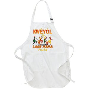 Bonne Fete Kweyol Happy Jounen Kweyol Day Saint Lucia Creole Full-Length Apron With Pockets