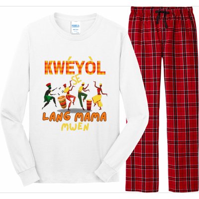 Bonne Fete Kweyol Happy Jounen Kweyol Day Saint Lucia Creole Long Sleeve Pajama Set