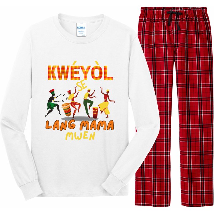 Bonne Fete Kweyol Happy Jounen Kweyol Day Saint Lucia Creole Long Sleeve Pajama Set