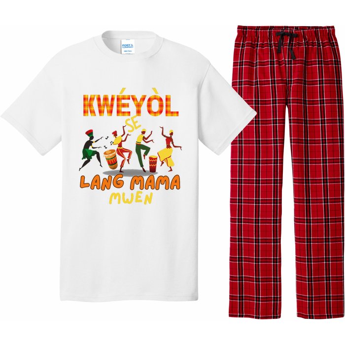 Bonne Fete Kweyol Happy Jounen Kweyol Day Saint Lucia Creole Pajama Set