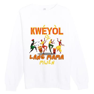 Bonne Fete Kweyol Happy Jounen Kweyol Day Saint Lucia Creole Premium Crewneck Sweatshirt