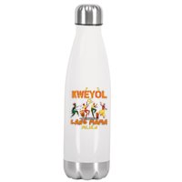 Bonne Fete Kweyol Happy Jounen Kweyol Day Saint Lucia Creole Stainless Steel Insulated Water Bottle