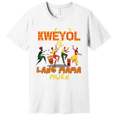 Bonne Fete Kweyol Happy Jounen Kweyol Day Saint Lucia Creole Premium T-Shirt