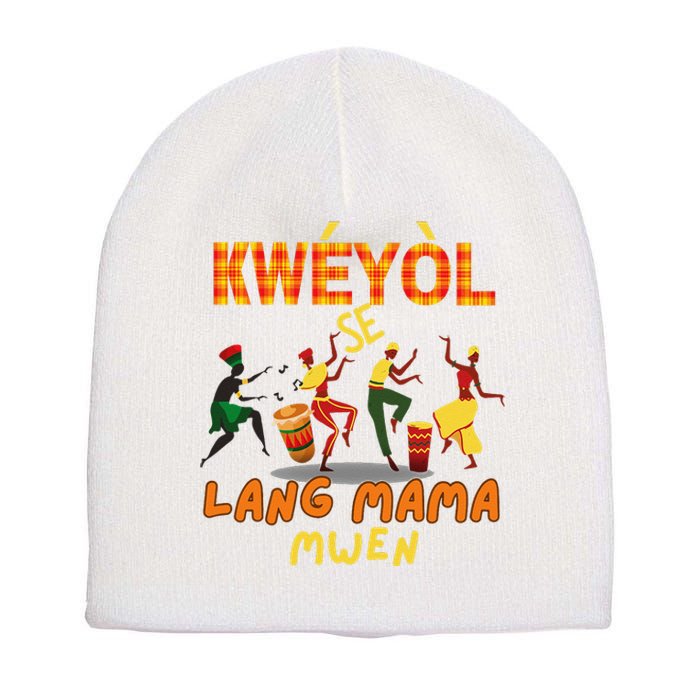 Bonne Fete Kweyol Happy Jounen Kweyol Day Saint Lucia Creole Short Acrylic Beanie