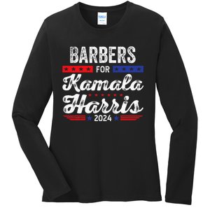 Barbers For Kamala 2024 Kamala Harris For President Ladies Long Sleeve Shirt