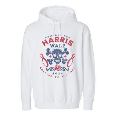 Bowlers For Kamala Harris Waltz 2024 Tim Walz Bowling Garment-Dyed Fleece Hoodie