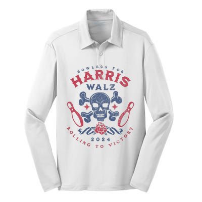 Bowlers For Kamala Harris Waltz 2024 Tim Walz Bowling Silk Touch Performance Long Sleeve Polo