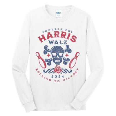 Bowlers For Kamala Harris Waltz 2024 Tim Walz Bowling Tall Long Sleeve T-Shirt