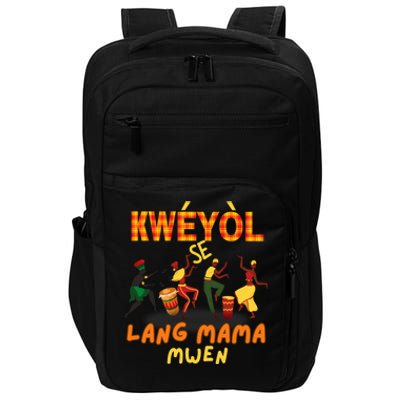 Bonne Fete Kweyol Happy Jounen Kweyol Day Saint Lucia Creole Impact Tech Backpack