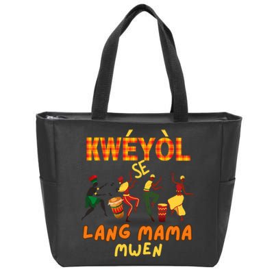 Bonne Fete Kweyol Happy Jounen Kweyol Day Saint Lucia Creole Zip Tote Bag