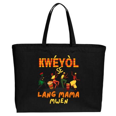 Bonne Fete Kweyol Happy Jounen Kweyol Day Saint Lucia Creole Cotton Canvas Jumbo Tote