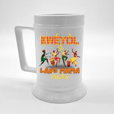 Bonne Fete Kweyol Happy Jounen Kweyol Day Saint Lucia Creole Beer Stein