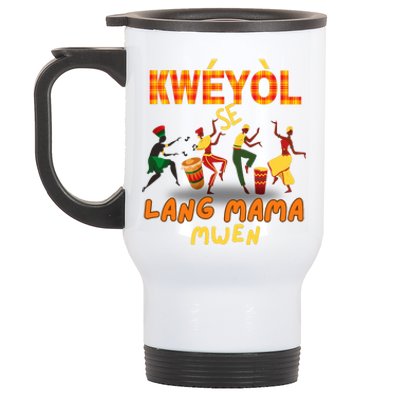 Bonne Fete Kweyol Happy Jounen Kweyol Day Saint Lucia Creole Stainless Steel Travel Mug