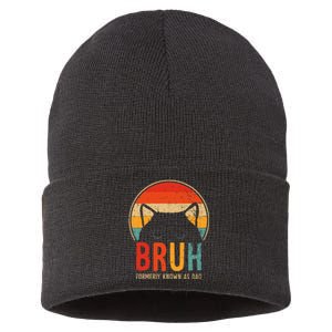 Bruh Formerly Known As Dad Funny FatherS Day Sustainable Knit Beanie