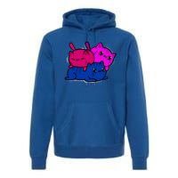 Bisexual Funny Kawaii Kitten Lgbt Pride Month Cat Bi Funny Gift Premium Hoodie