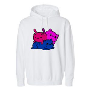 Bisexual Funny Kawaii Kitten Lgbt Pride Month Cat Bi Funny Gift Garment-Dyed Fleece Hoodie