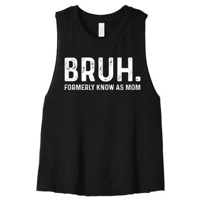 Bruh Formerly Known As Mom Trending Women's Racerback Cropped Tank