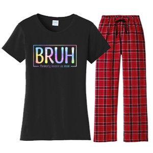 Bruh Formerly Known As Mom Family Mommy Women's Flannel Pajama Set