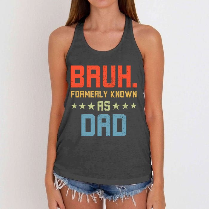 Bruh Formerly Known As Dad Women's Knotted Racerback Tank