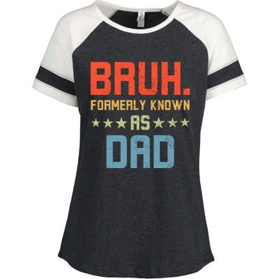 Bruh Formerly Known As Dad Enza Ladies Jersey Colorblock Tee