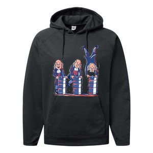 Benjamin Franklin Keg Stand Funny Performance Fleece Hoodie