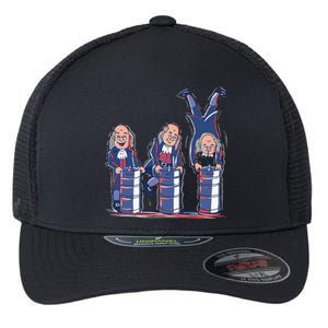 Benjamin Franklin Keg Stand Funny Flexfit Unipanel Trucker Cap