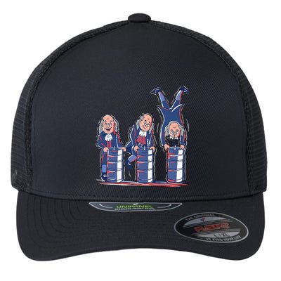 Benjamin Franklin Keg Stand Funny Flexfit Unipanel Trucker Cap