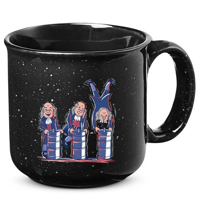Benjamin Franklin Keg Stand Funny 15oz Campfire Ceramic Mug