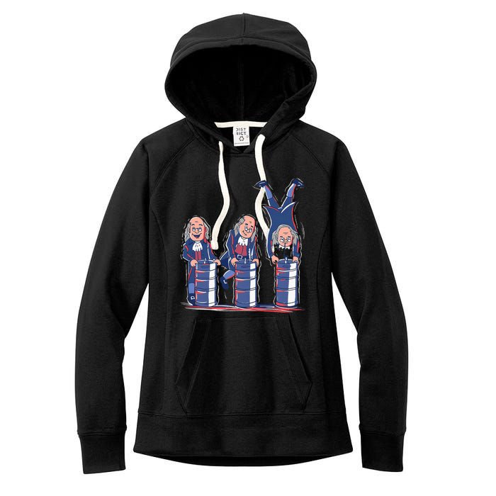 Benjamin Franklin Keg Stand Funny Women's Fleece Hoodie