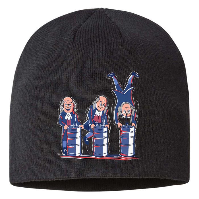 Benjamin Franklin Keg Stand Funny Sustainable Beanie