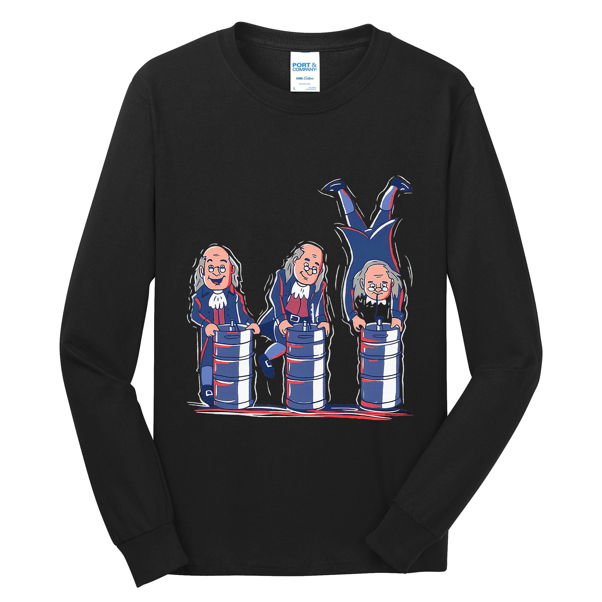 Benjamin Franklin Keg Stand Funny Tall Long Sleeve T-Shirt