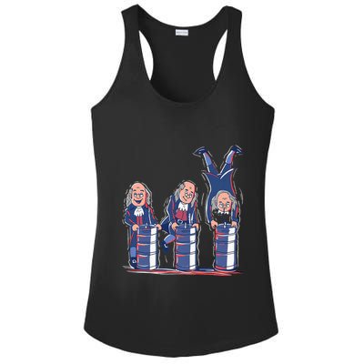 Benjamin Franklin Keg Stand Funny Ladies PosiCharge Competitor Racerback Tank