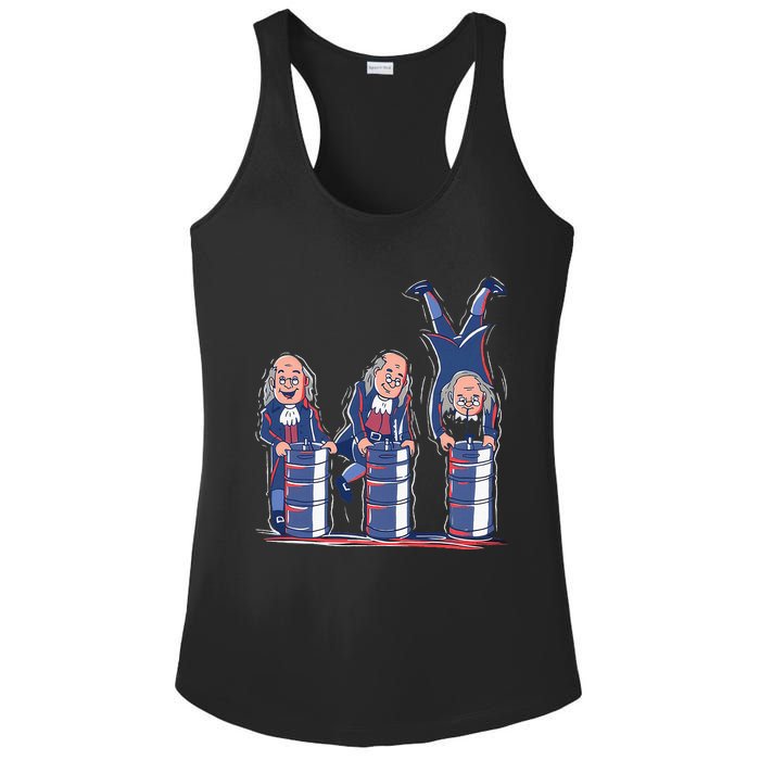 Benjamin Franklin Keg Stand Funny Ladies PosiCharge Competitor Racerback Tank