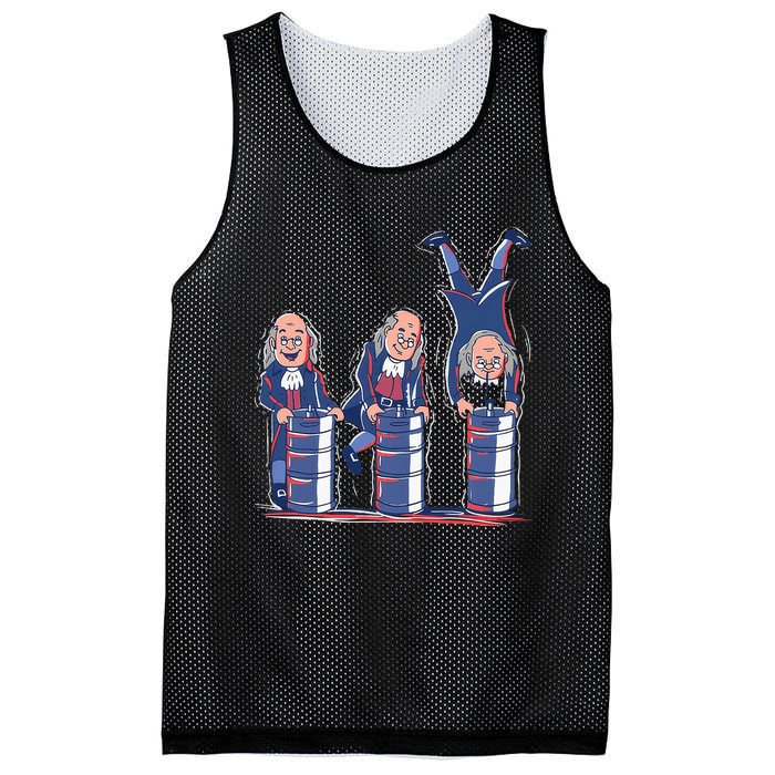 Benjamin Franklin Keg Stand Funny Mesh Reversible Basketball Jersey Tank