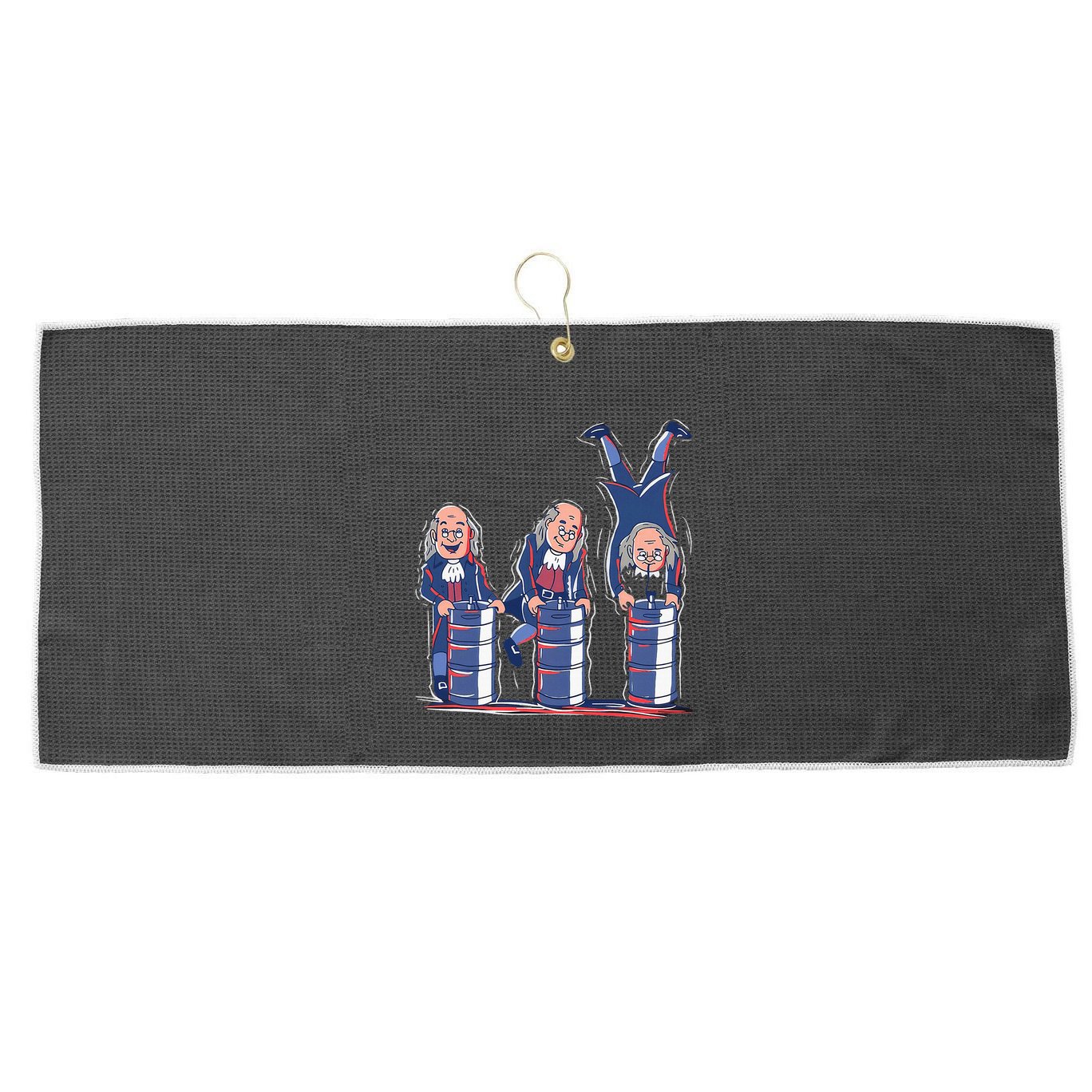 Benjamin Franklin Keg Stand Funny Large Microfiber Waffle Golf Towel