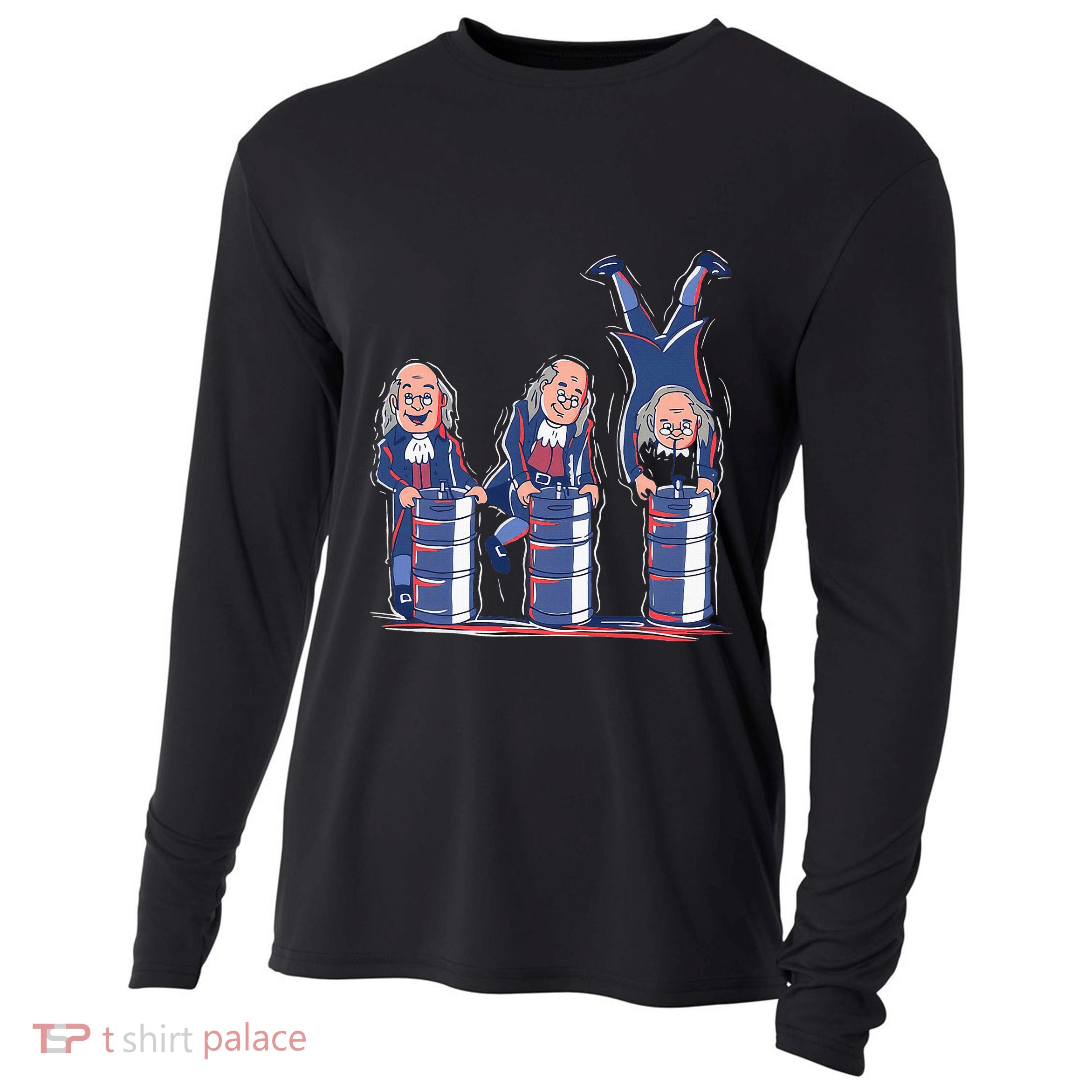 Benjamin Franklin Keg Stand Funny Cooling Performance Long Sleeve Crew