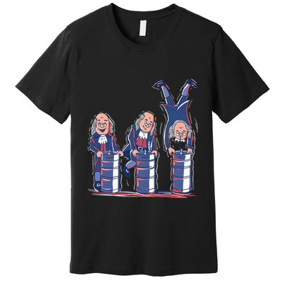 Benjamin Franklin Keg Stand Funny Premium T-Shirt