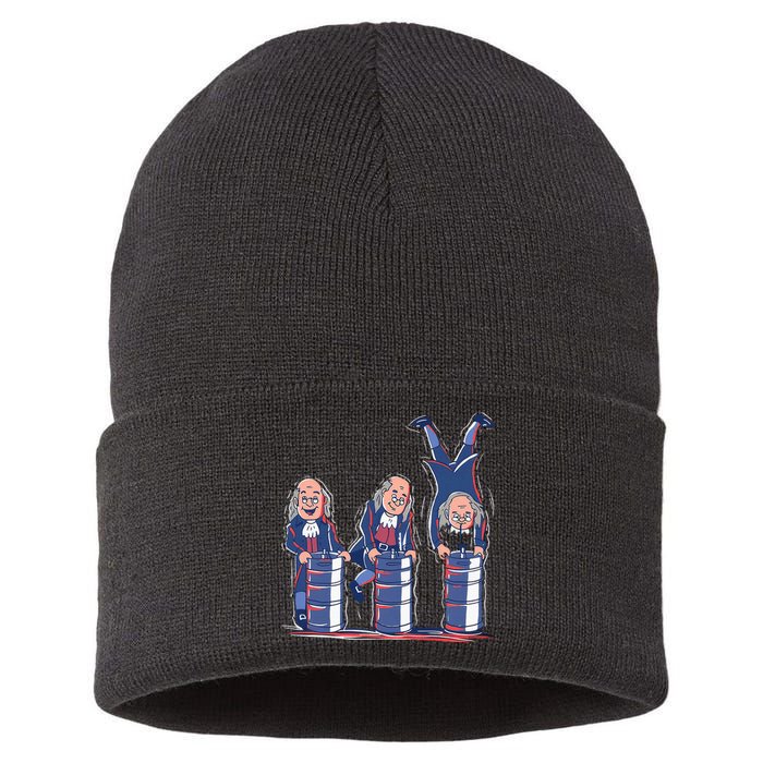 Benjamin Franklin Keg Stand Funny Sustainable Knit Beanie