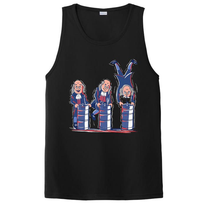 Benjamin Franklin Keg Stand Funny PosiCharge Competitor Tank