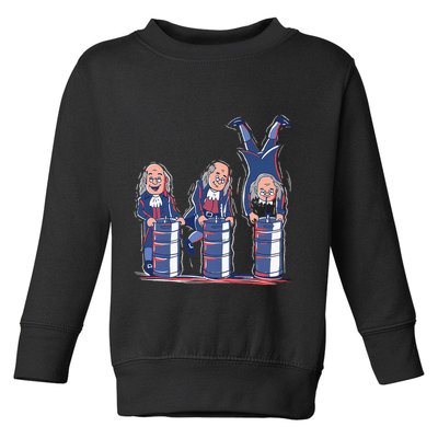 Benjamin Franklin Keg Stand Funny Toddler Sweatshirt