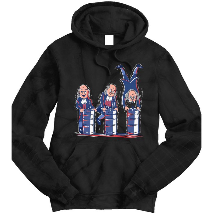 Benjamin Franklin Keg Stand Funny Tie Dye Hoodie